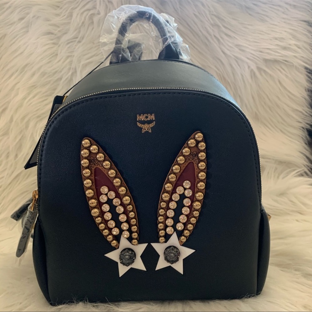 RARE MCM  Swarovzki Studded Bunny Backpack